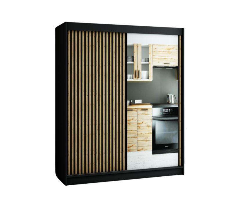 Szafa przesuwna Garderoba Abiks Lamelo 2 180 czarny 1 szt.