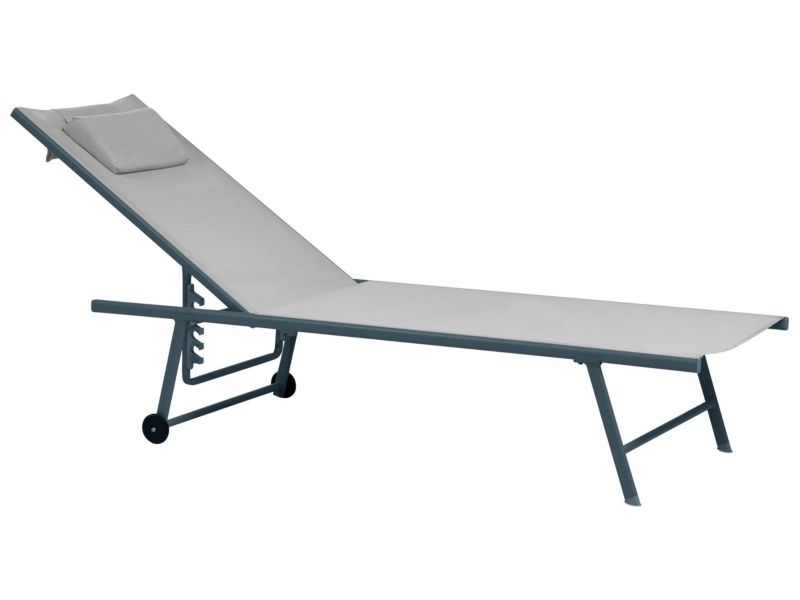 Zestaw 2 leżaków ogrodowych Soroni Metal Jasnoszary 1 par.