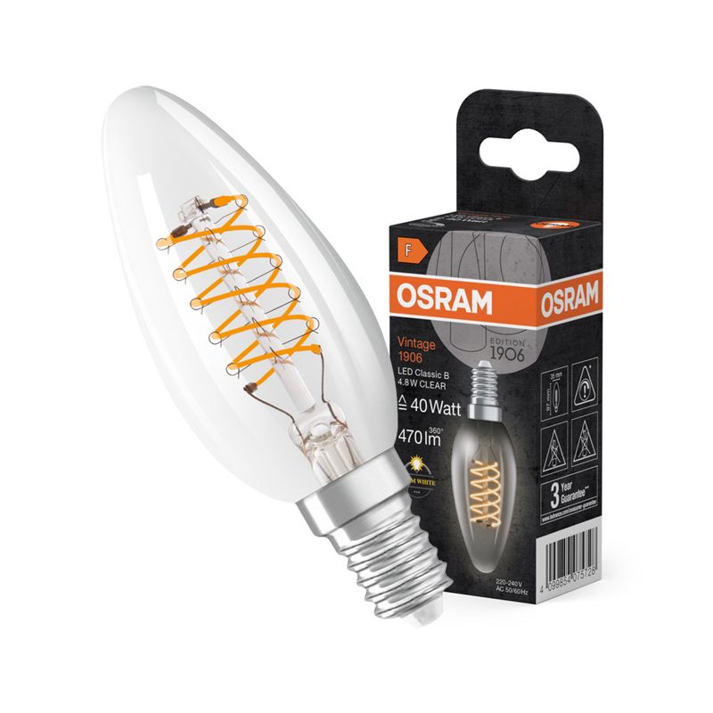 Żarówka LED Osram Dekoracyjna B35 Świeczka E14 4.8W 470lm 2700K 320st Filament 1 szt.