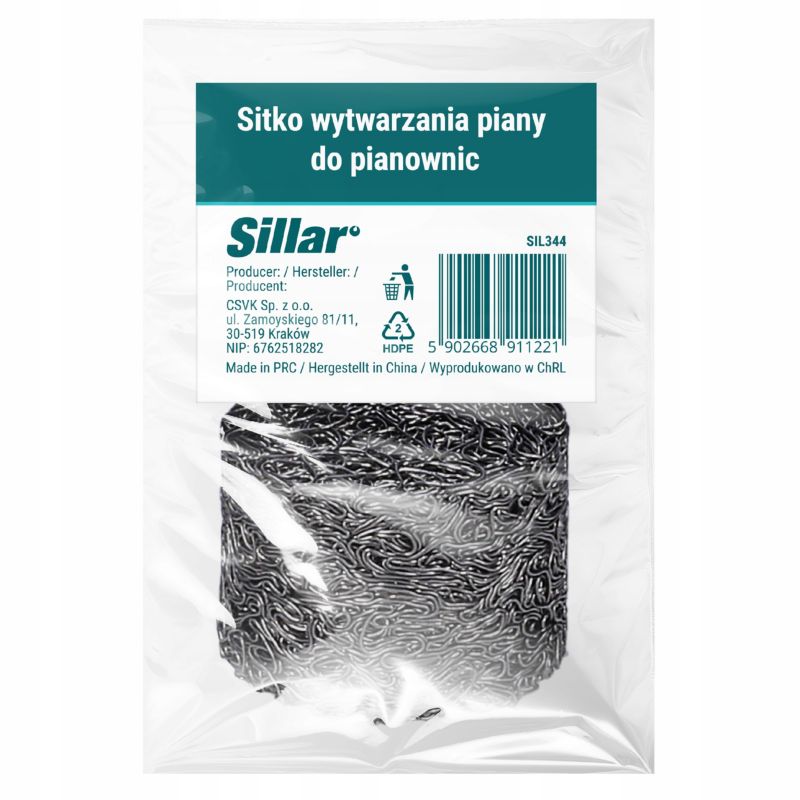 Sitko do wytwarzania piany, Sillar, filtr do pianownicy, dyszy, myjki ciśnieniowej, 14mm, 1szt