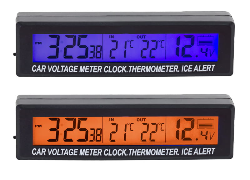 Termometr Samochodowy 3w1 AG97A +woltomierz+zegar +tester akumulatora - Henryx24