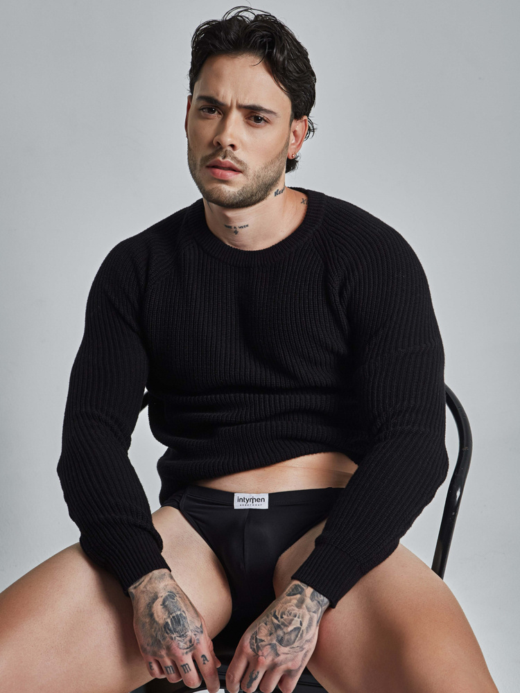 Siateczkowy jockstrap męski | Czarny | Strong jockstrap | INTYMEN | INE035