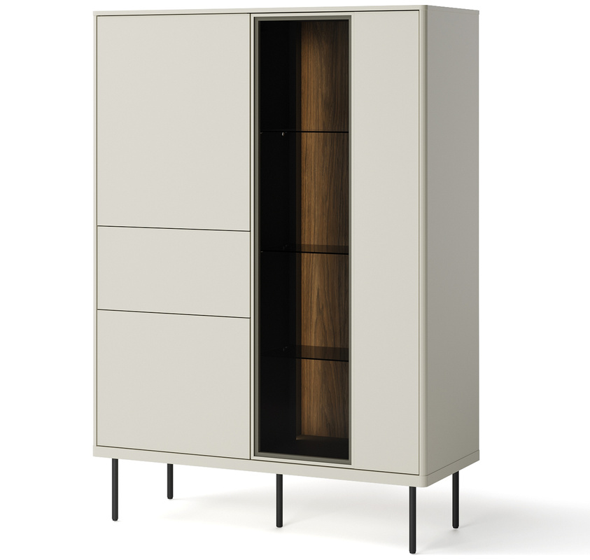 Półwitryna do salonu 99 cm na nóżkach EPIRO z oświetleniem