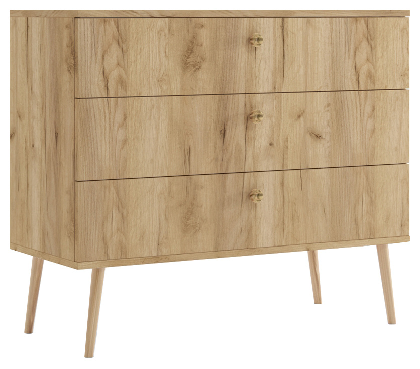 Komoda z szufladami do sypialni BONE dąb craft