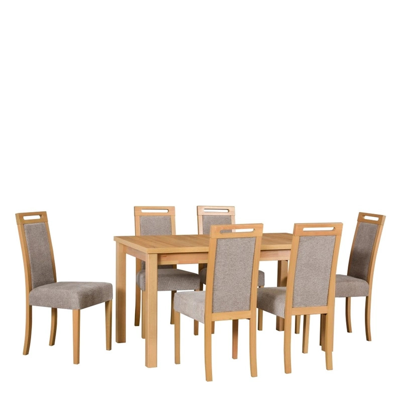 Rozkładany stół z drewnianymi krzesłami do jadalni GROTTO