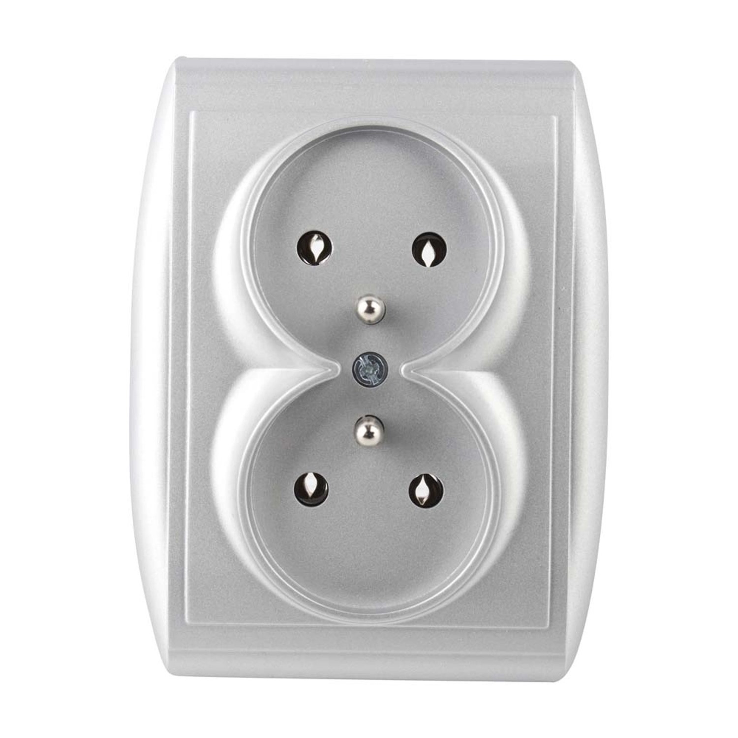 Abex Gniazdo Nova Moduł 2x2P+Z srebrne