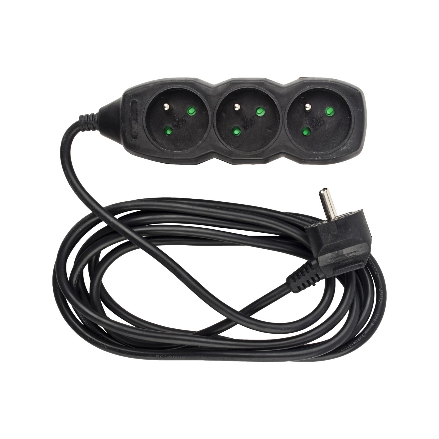 Düwi Przedłużacz 3-gniazdowy Z/U 3 m grafitowy