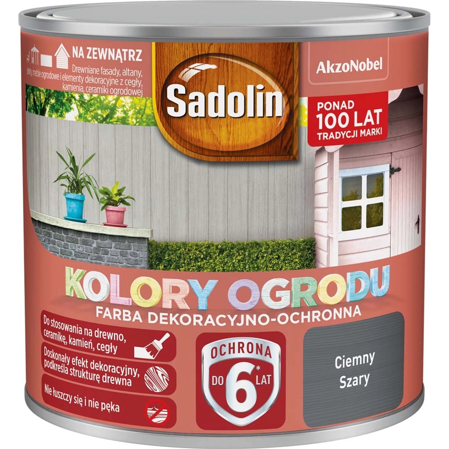 Sadolin Kolory ogrodu Ciemny szary 250 ml