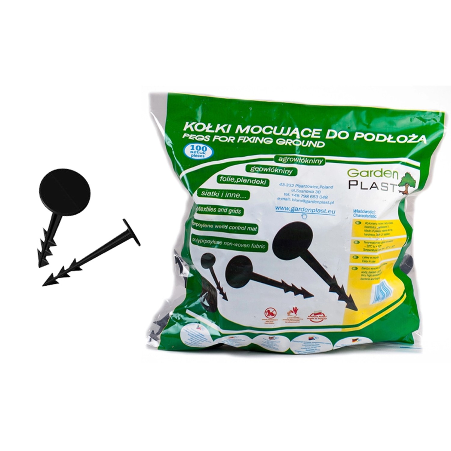 Kołki mocujące do podłoża op. 100 sztuk