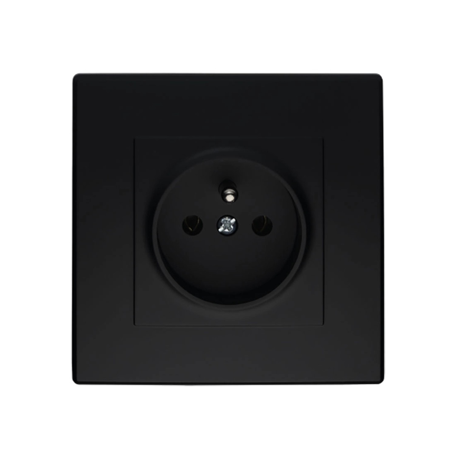 Gniazdo Milano pojedyncze z uziemieniem czarne