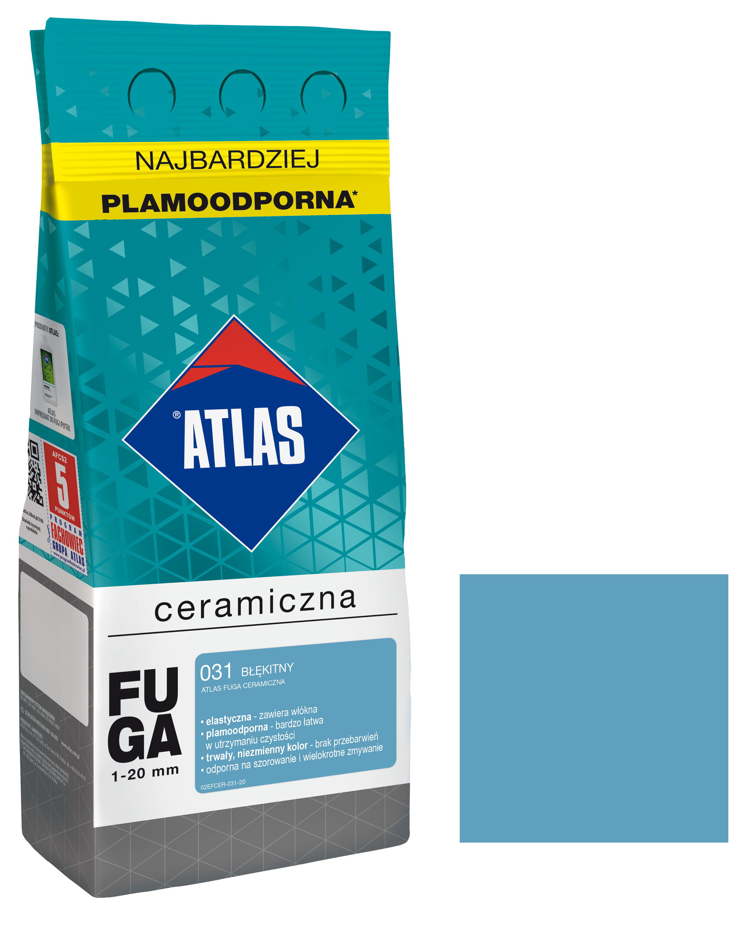 ATLAS FUGA CERAMICZNA 1-20MM 031 BŁĘKITNY 2KG