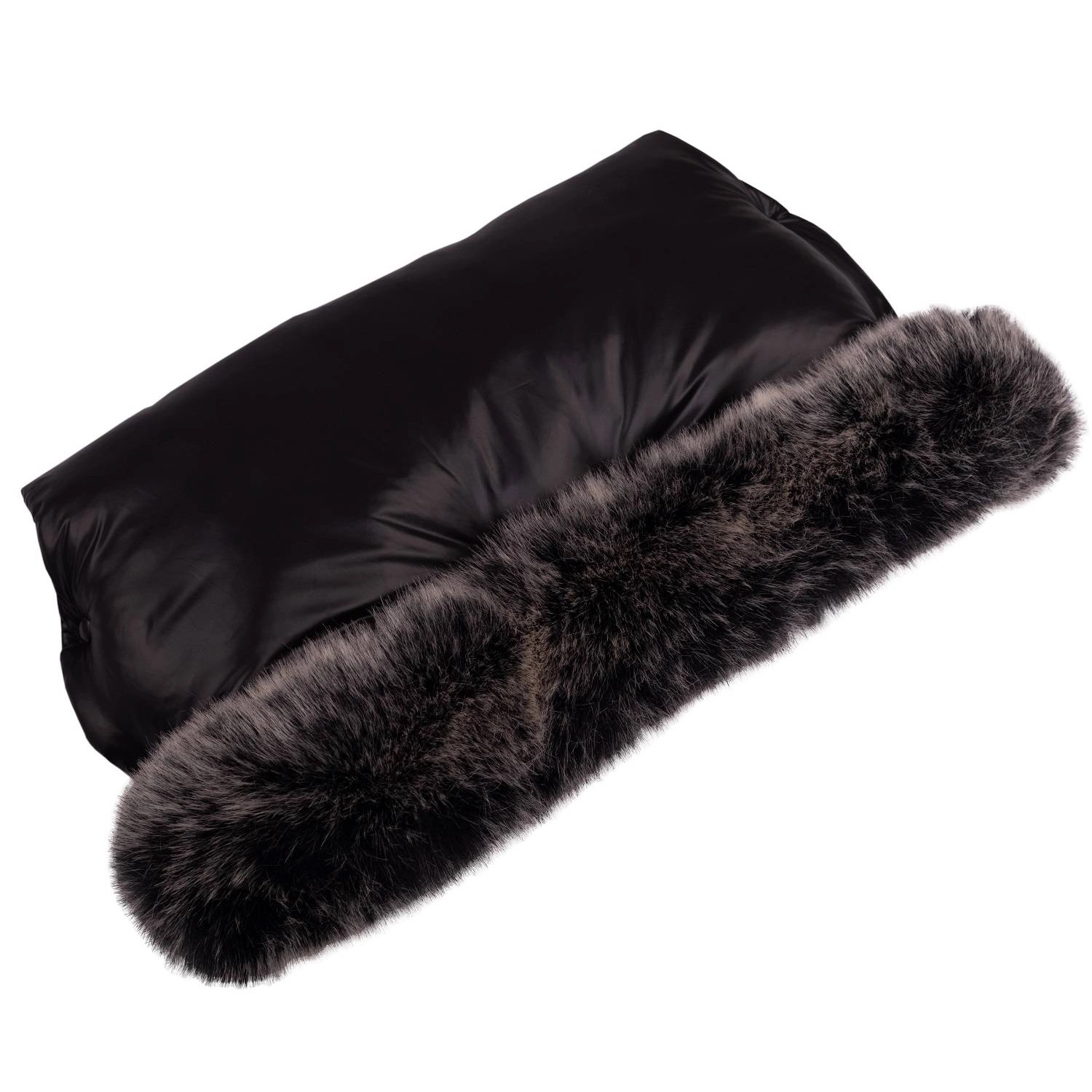 Mufka do wózka z futerkiem czarny IF