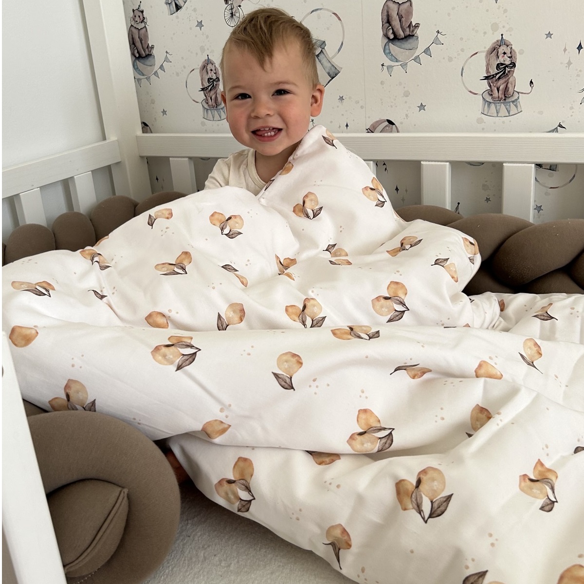 Komplet pościeli Cytrynki z lamówką IF - 100x135 + poduszka 40x60 - Nie