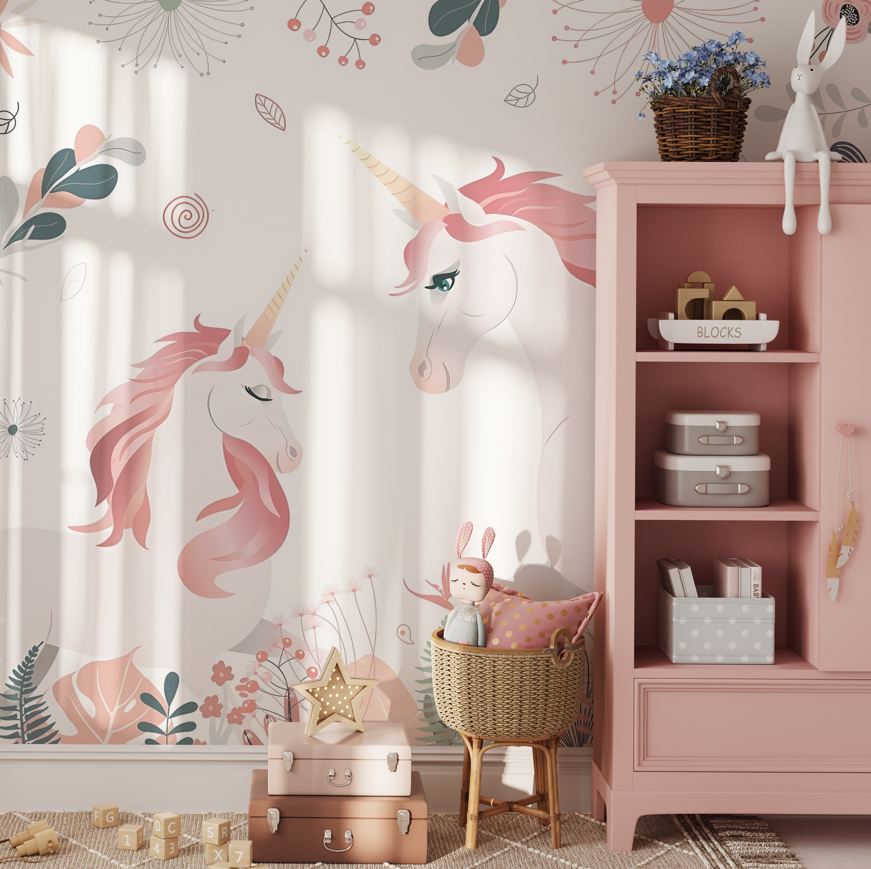 Fototapeta dla dzieci Jednorożce i kwiaty - 400