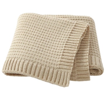 Kocyk włóczkowy beżowy 100x70 cm NS