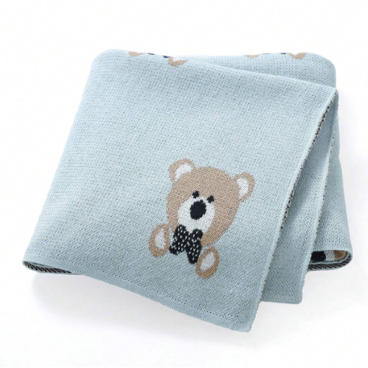 Kocyk Misie na błękicie 100x75 cm NS