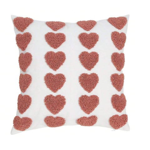 Poszewka haftowane serduszka 45x45 cm NS