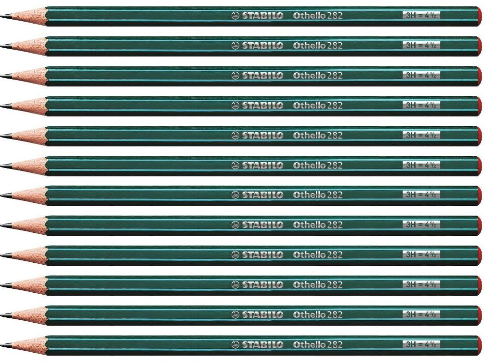 12x ołówek Stabilo Othello, 3H, zielony