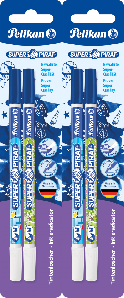2x Wymazywacz do atramentu Pelikan Super Pirat, 850m, blister, 2 sztuki