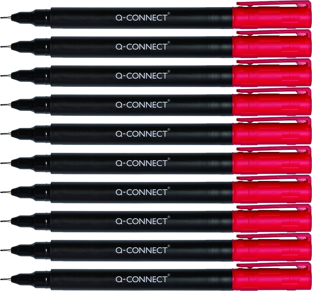 10x Marker do płyt CD i DVD Q-Connect, 0,4mm (S), czerwony
