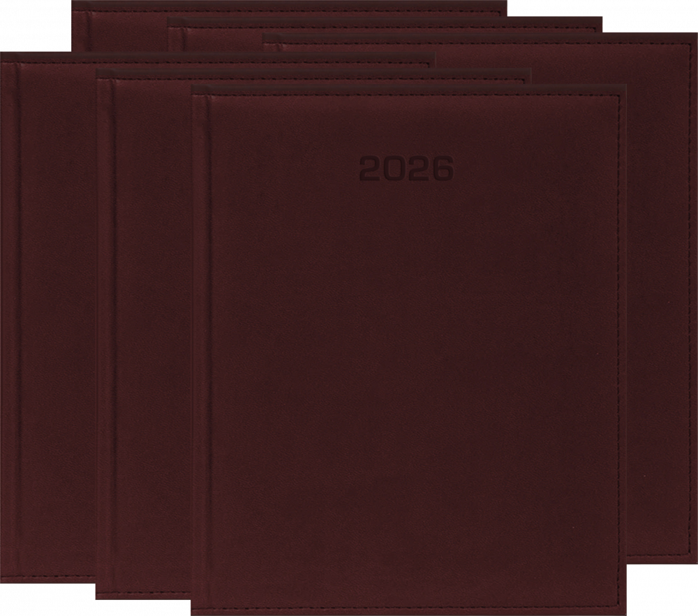 6x Kalendarz książkowy 2026, Udziałowiec, Vivella, A4, tygodniowy, bordowy D
