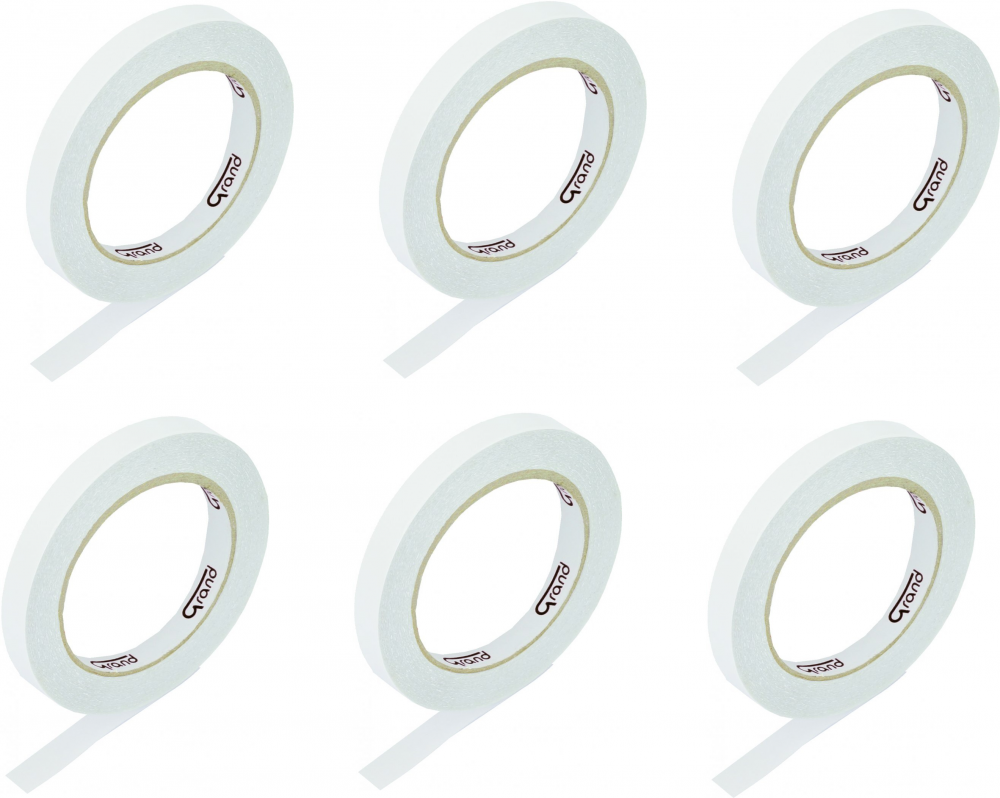 6x taśma dwustronna Grand, 8mmx25m, biały