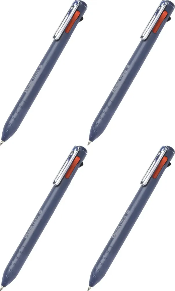 4x Długopis automatyczny Pentel iZee 4 w 1, 4 wkłady, 0.7mm, obudowa granatowa/ wkłady mix kolorów