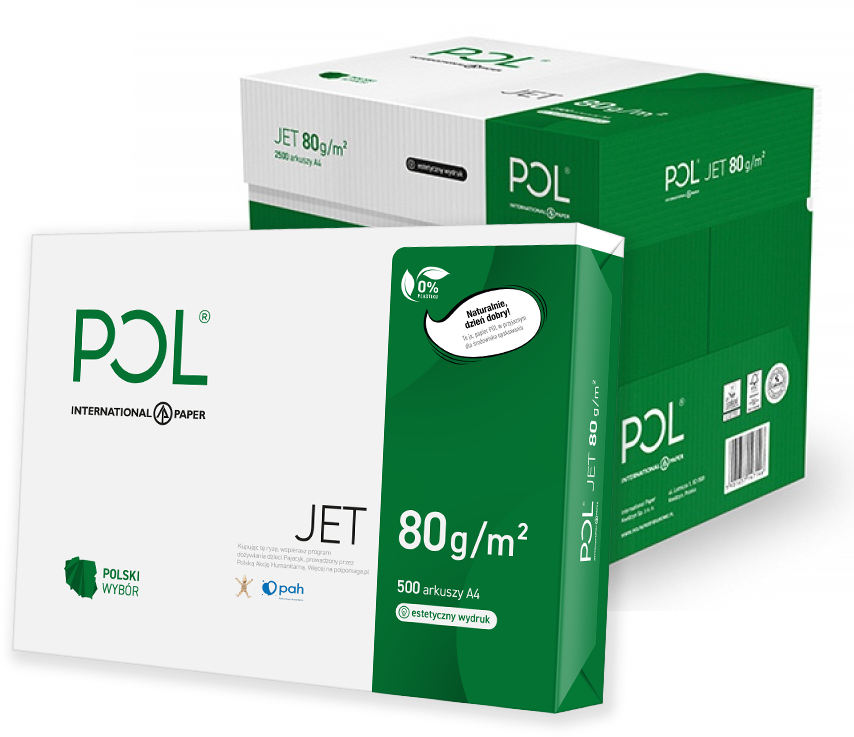 5x papier ksero Poljet, A4, 80g/m2, 500 arkuszy, biały