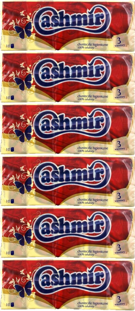 6x Chusteczki higieniczne Cashmir, 10 sztuk x10 chusteczek