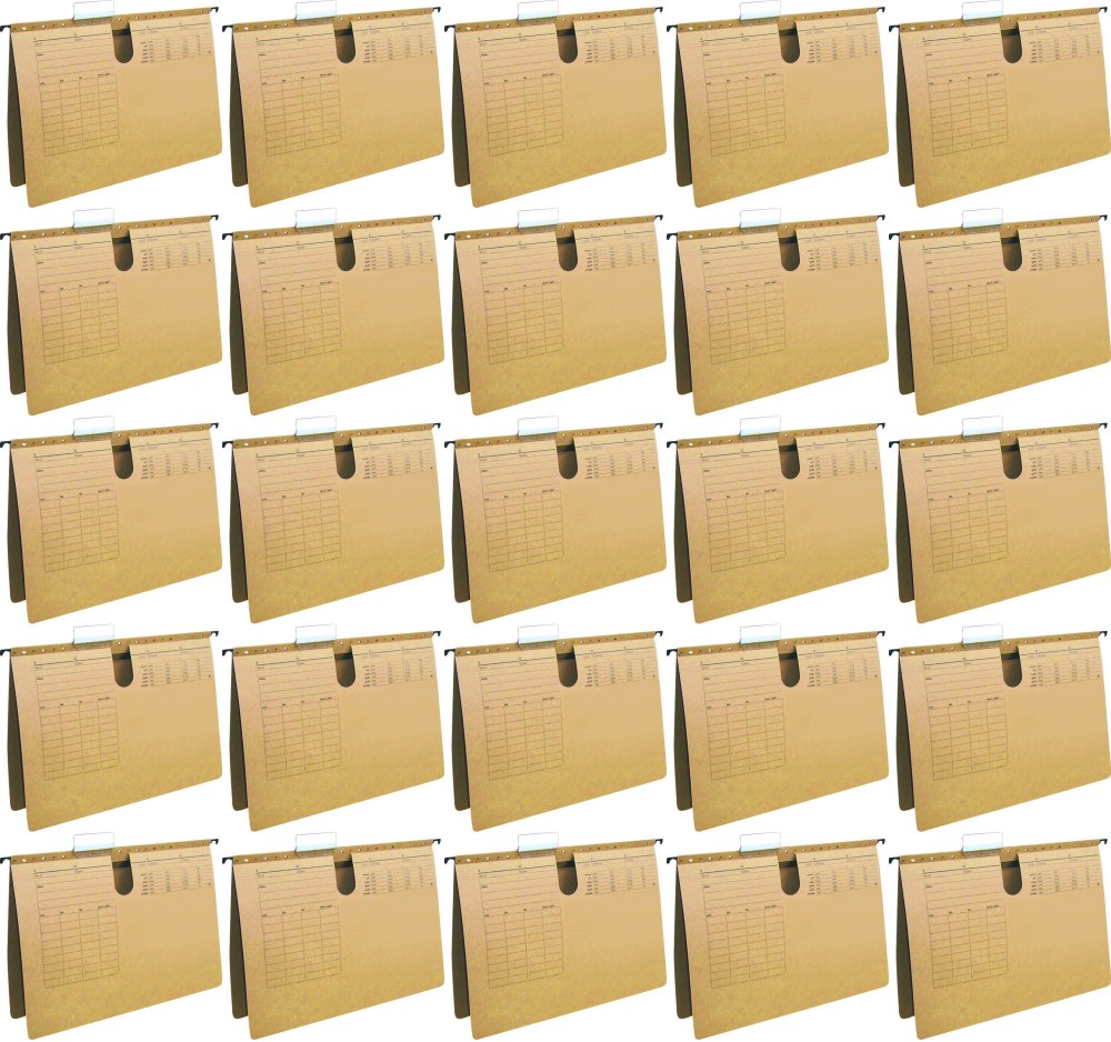 25x Skoroszyt kartonowy zawieszany Q-Connect, A4, 250gsm, jasnobrązowy