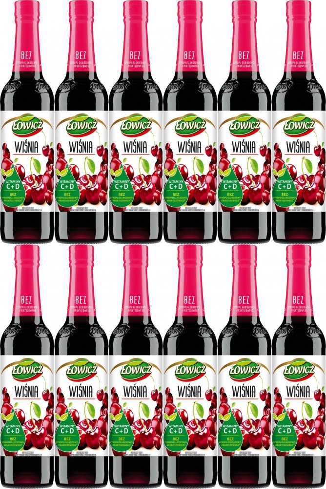 12x Syrop Łowicz, wiśniowy, 400ml