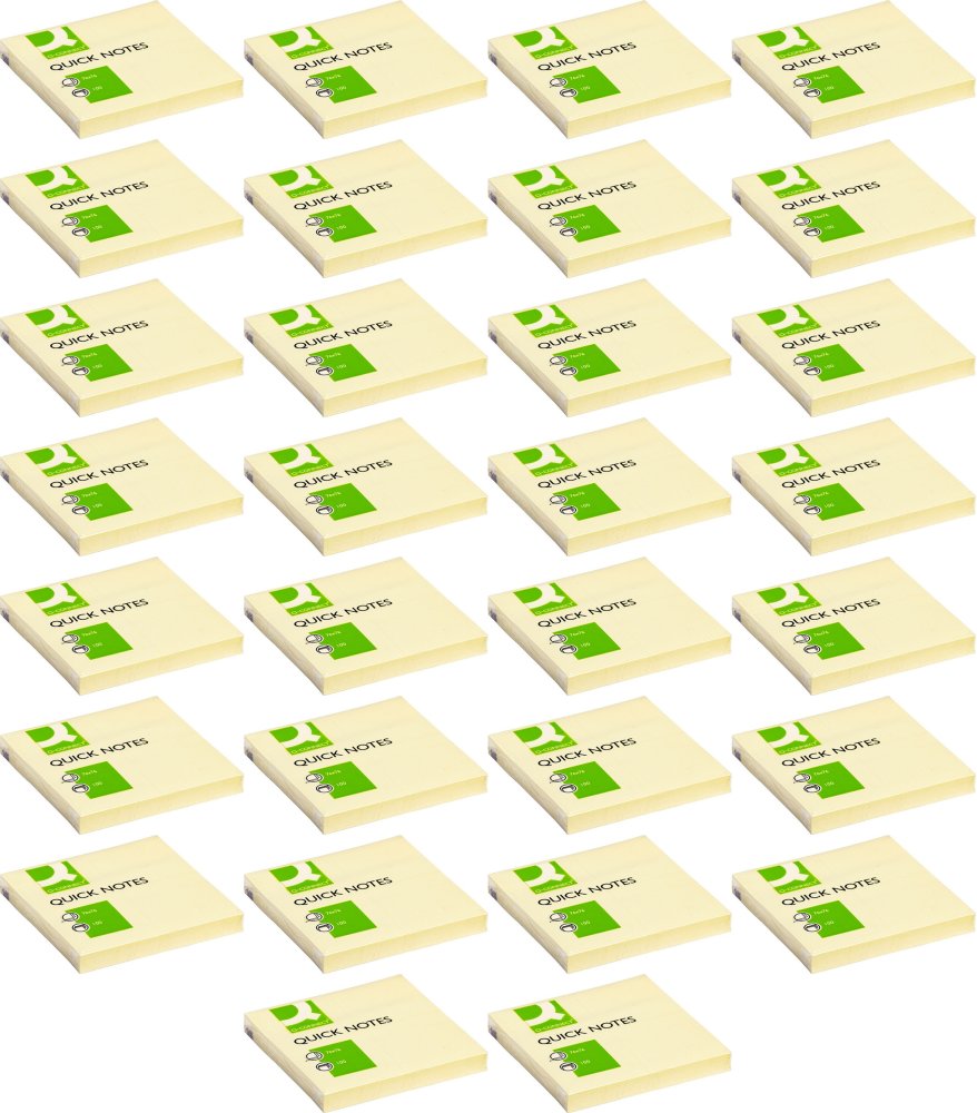 36x Karteczki samoprzylepne Q-Connect, 76x76mm, 100 karteczek, żółty pastelowy