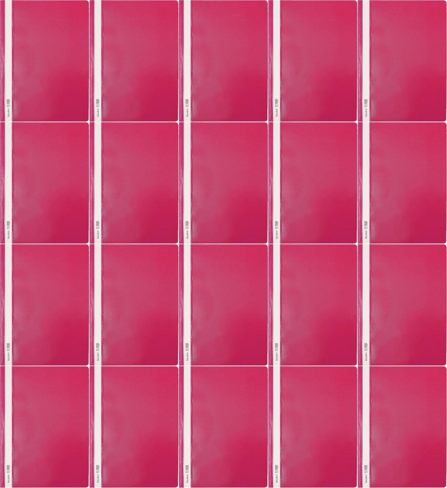 20x Skoroszyt plastikowy Biurfol, twardy, bezoczkowy, A4, różowy