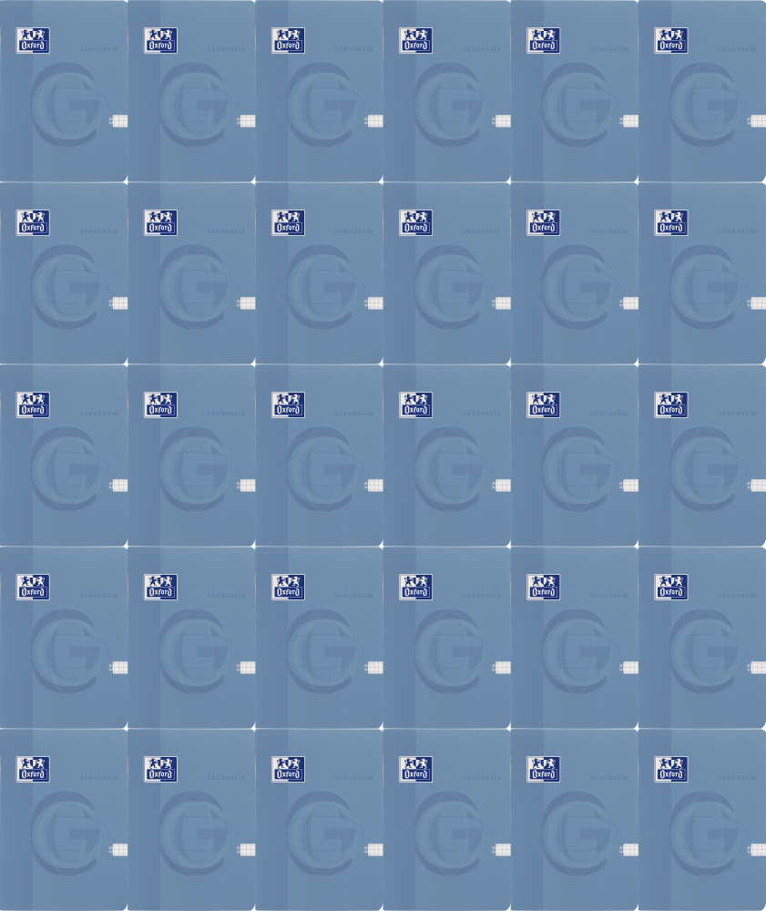 30x Zeszyt przedmiotowy w kratkę Oxford Geografia, A5, miękka oprawa, 60 kartek, jasnoniebieski