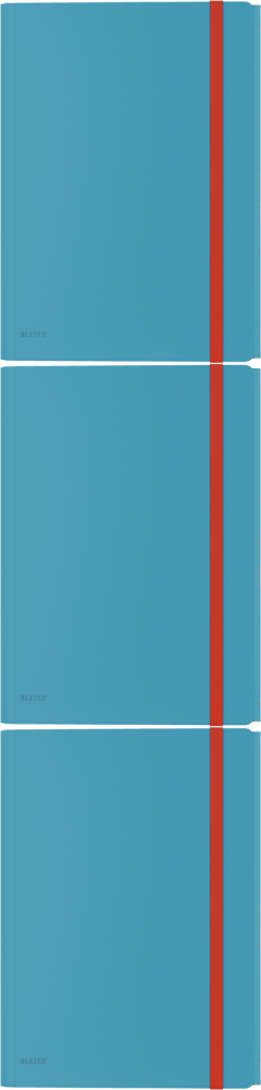 3x Teczka plastikowa z gumką i kieszonką Leitz Cosy, A4, 8mm, niebieski