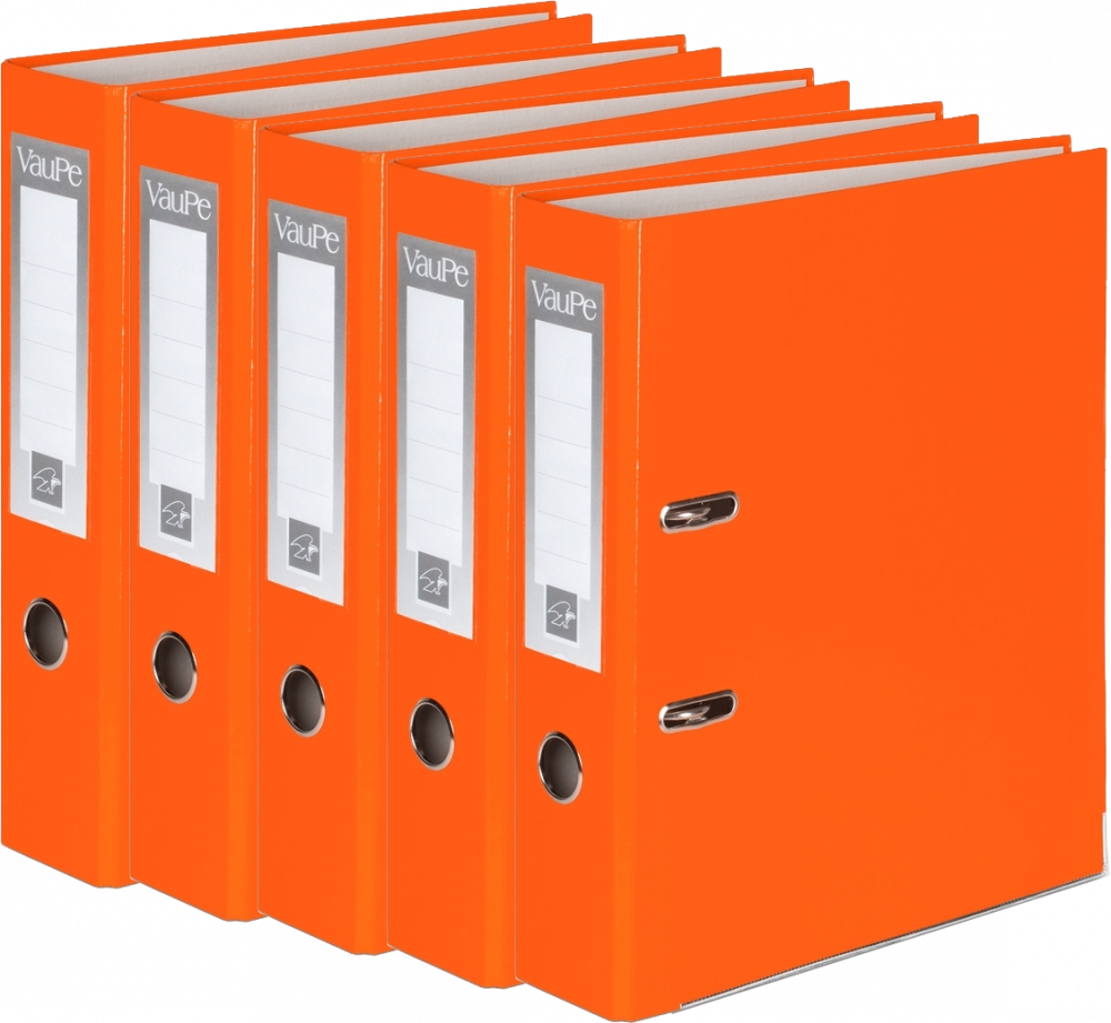 5x Segregator A4 VauPe FCK, 75mm, do 500 kartek, pomarańczowy