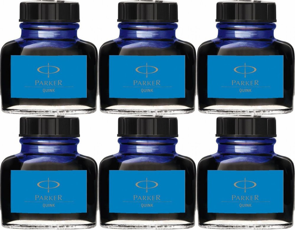 6x Atrament do pióra wiecznego Parker, 57ml, niebieski