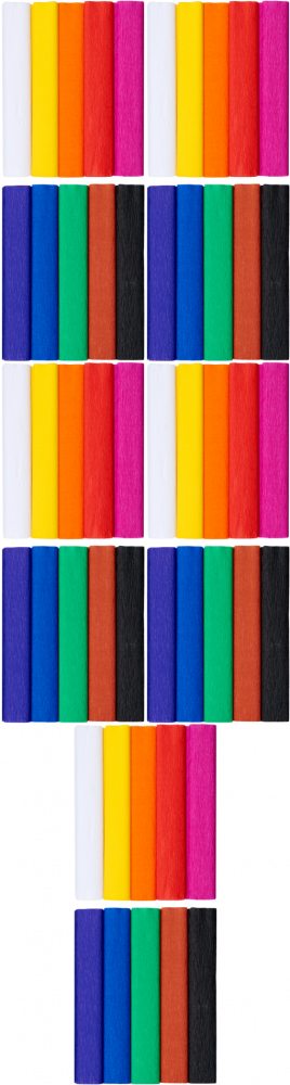 5x Bibuła marszczona TOP 2000 Creatino, 25x200cm, 10 sztuk, mały mix kolorów klasycznych