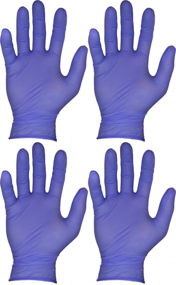 4x Rękawiczki nitrylowe bezpudrowe GFH, rozmiar L, 100 sztuk, fioletowo-niebieski