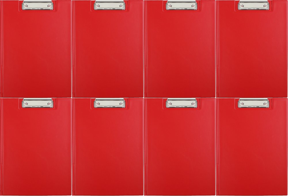 8x Clipboard D.Rect, z okładką, A4, czerwony
