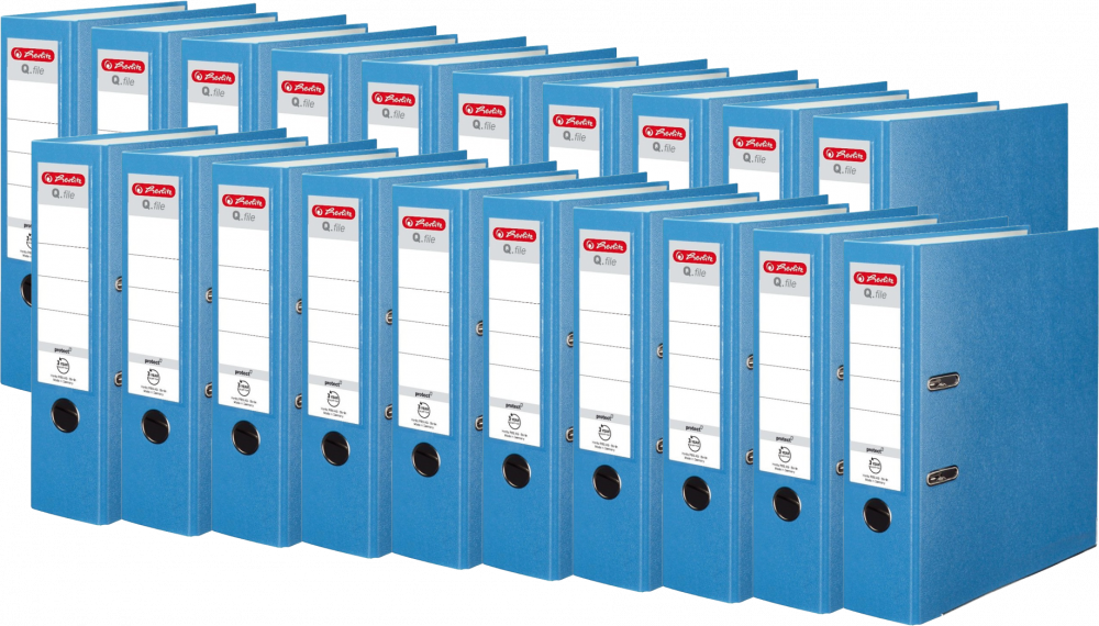 20x Segregator A4 Herlitz Q.file, 80mm, jasnoniebieski