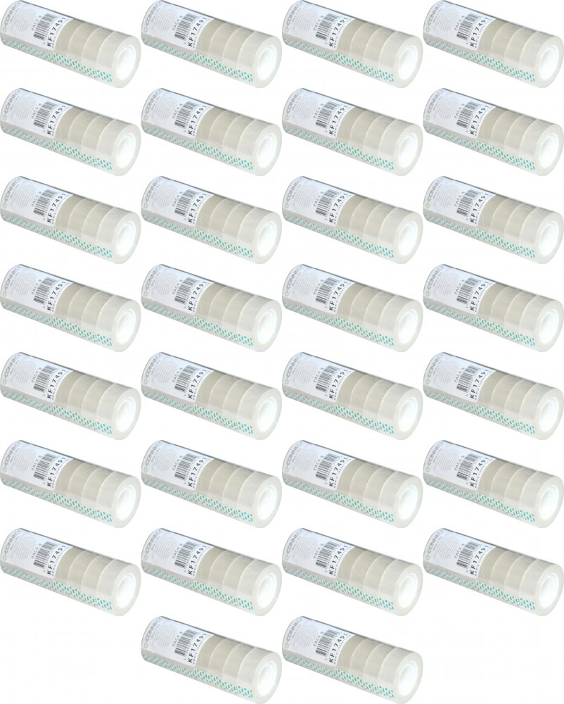 50x Taśma klejąca Q-Connect, 18mmx30m, 8 sztuk, przezroczysty