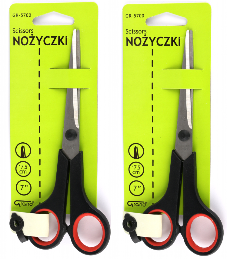 2x Nożyczki biurowe Grand Soft 7 GR-5700/S1017, 17.5cm, czarny
