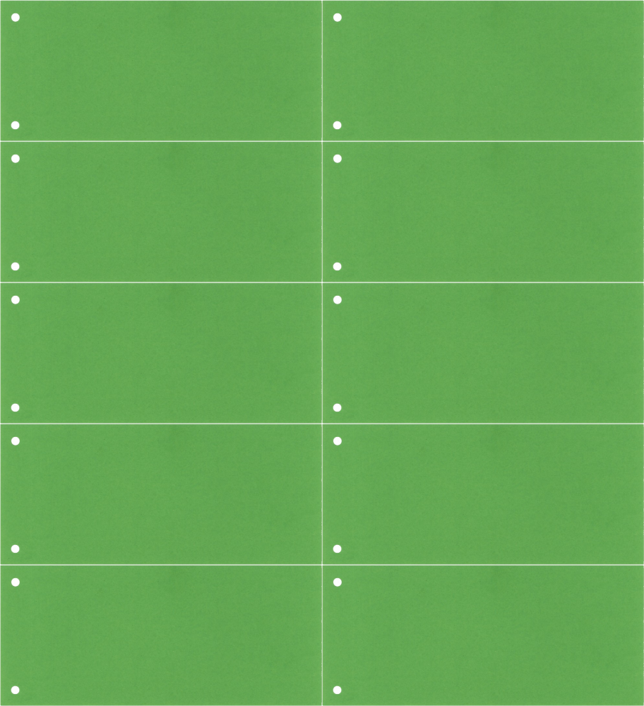 10x Przekładki do segregatora Esselte, kartonowe, 1/3 A4, 100 kart, zielony