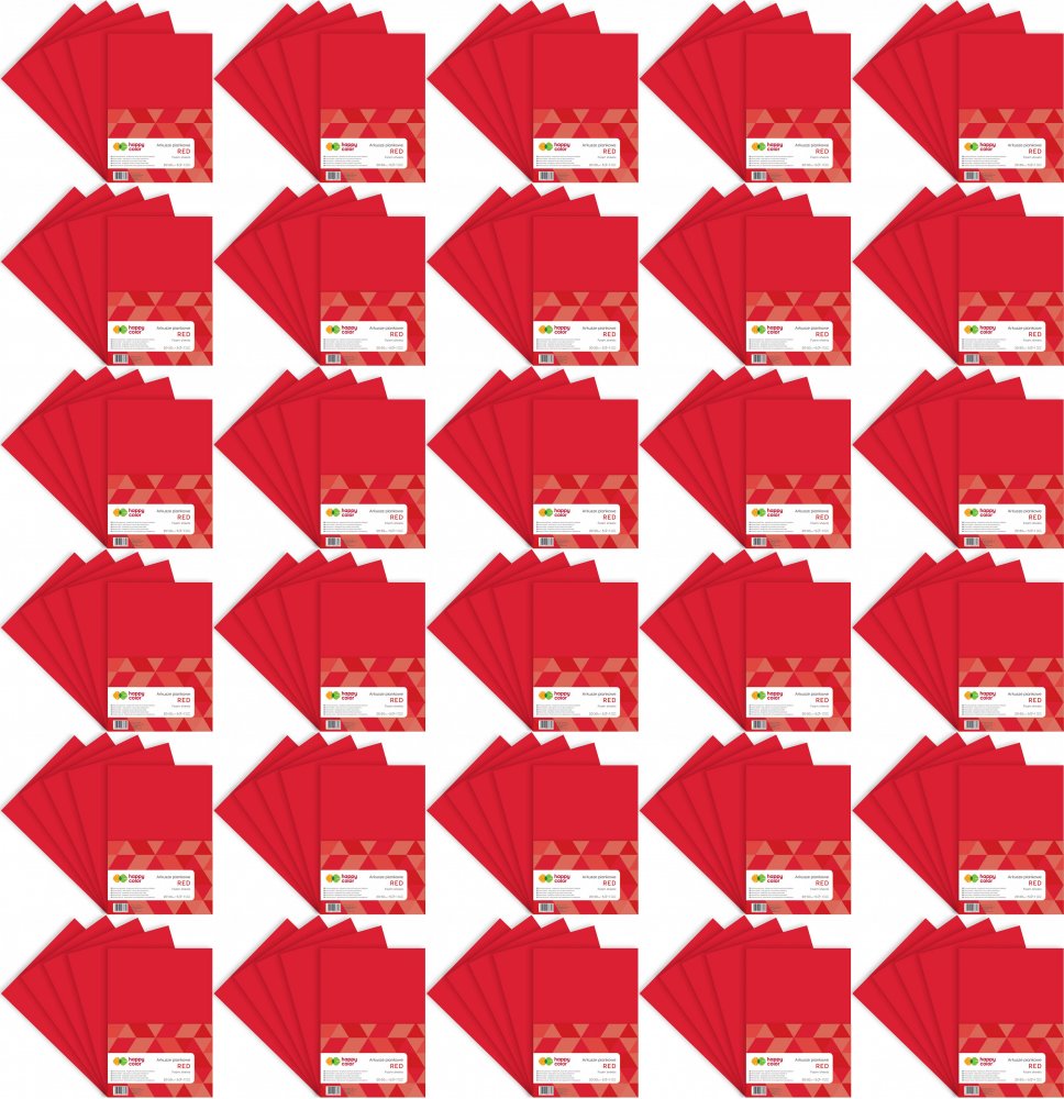 30x Arkusze piankowe Happy Color, A4, 5 arkuszy, czerwony