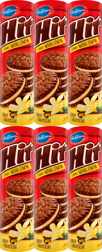 6x Ciastka Hit, waniliowy, 220g