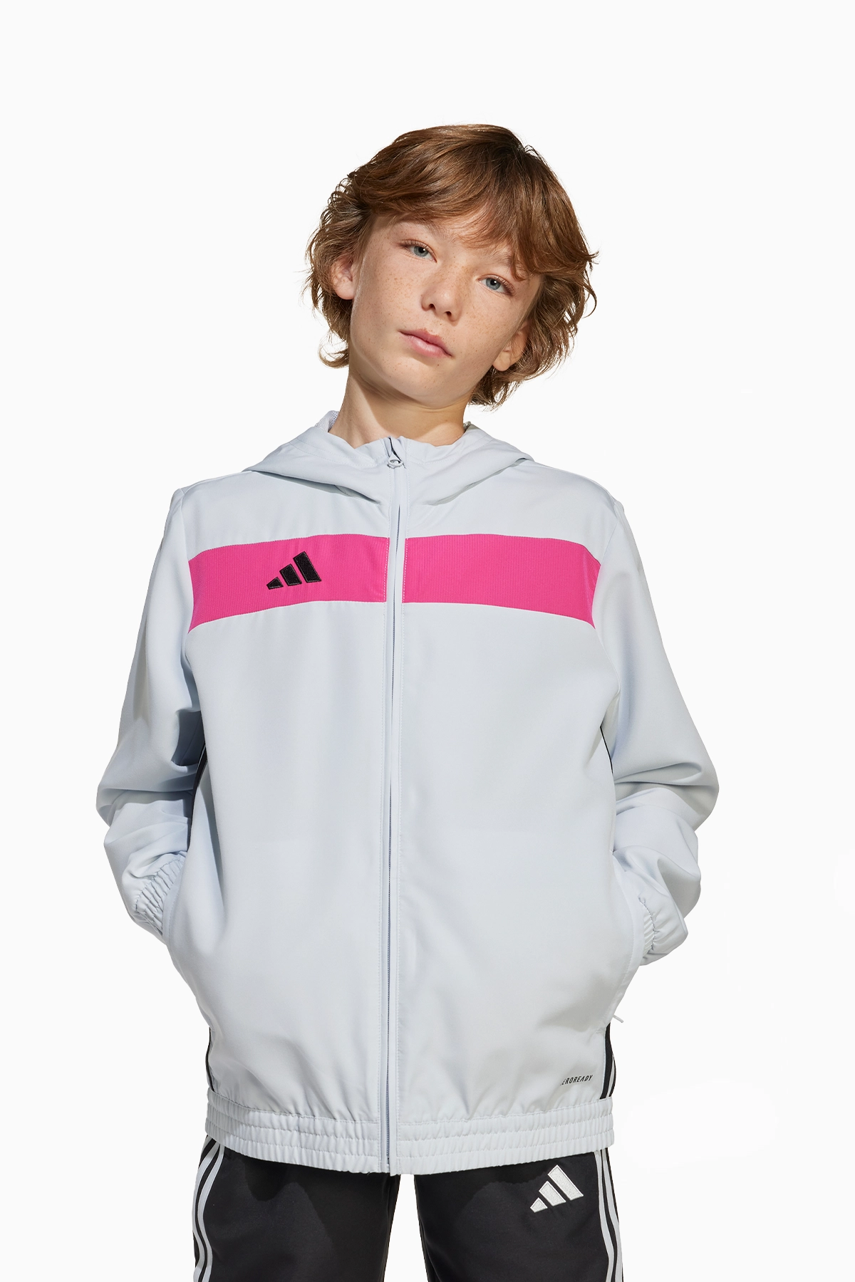 Bluza z kapturem adidas Tiro 25 Essentials Woven Junior - Szary