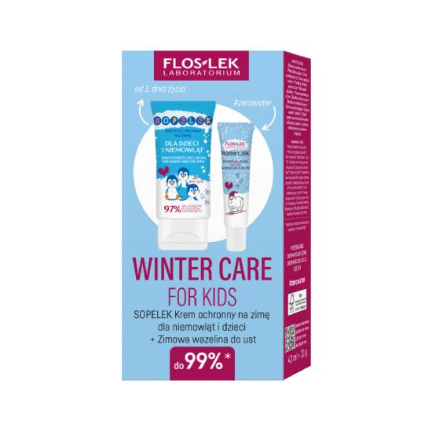 Zestaw floslek winter care for kids: krem sopelek + wazelinka, 1 zestaw