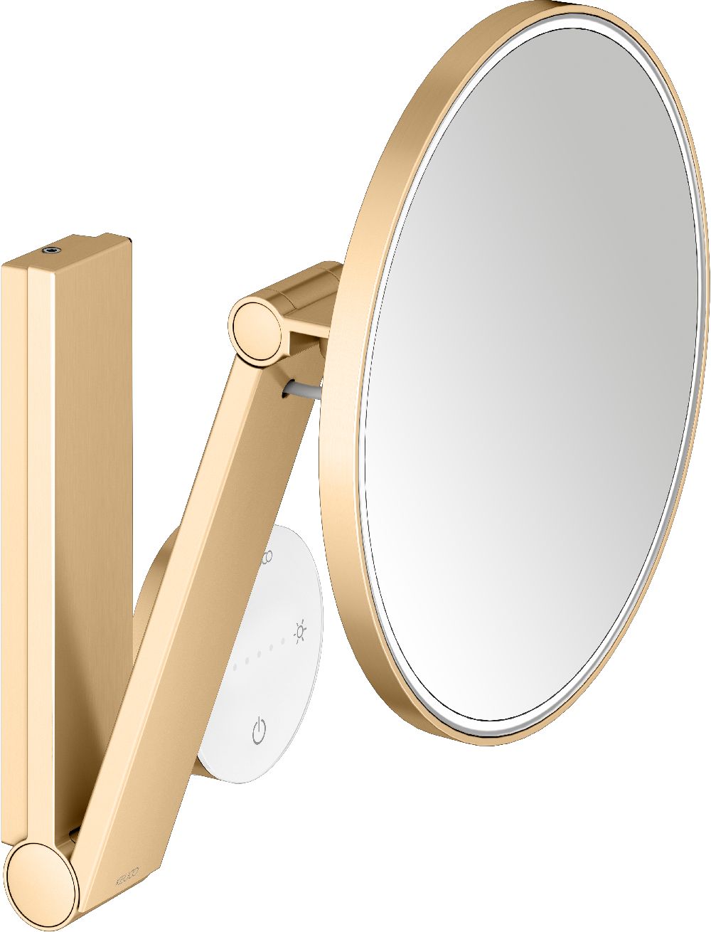 Keuco Cosmetic mirrors lusterko kosmetyczne 21,2x31,4 cm okrągłe z oświetleniem mosiądz szczotkowany 17612259002