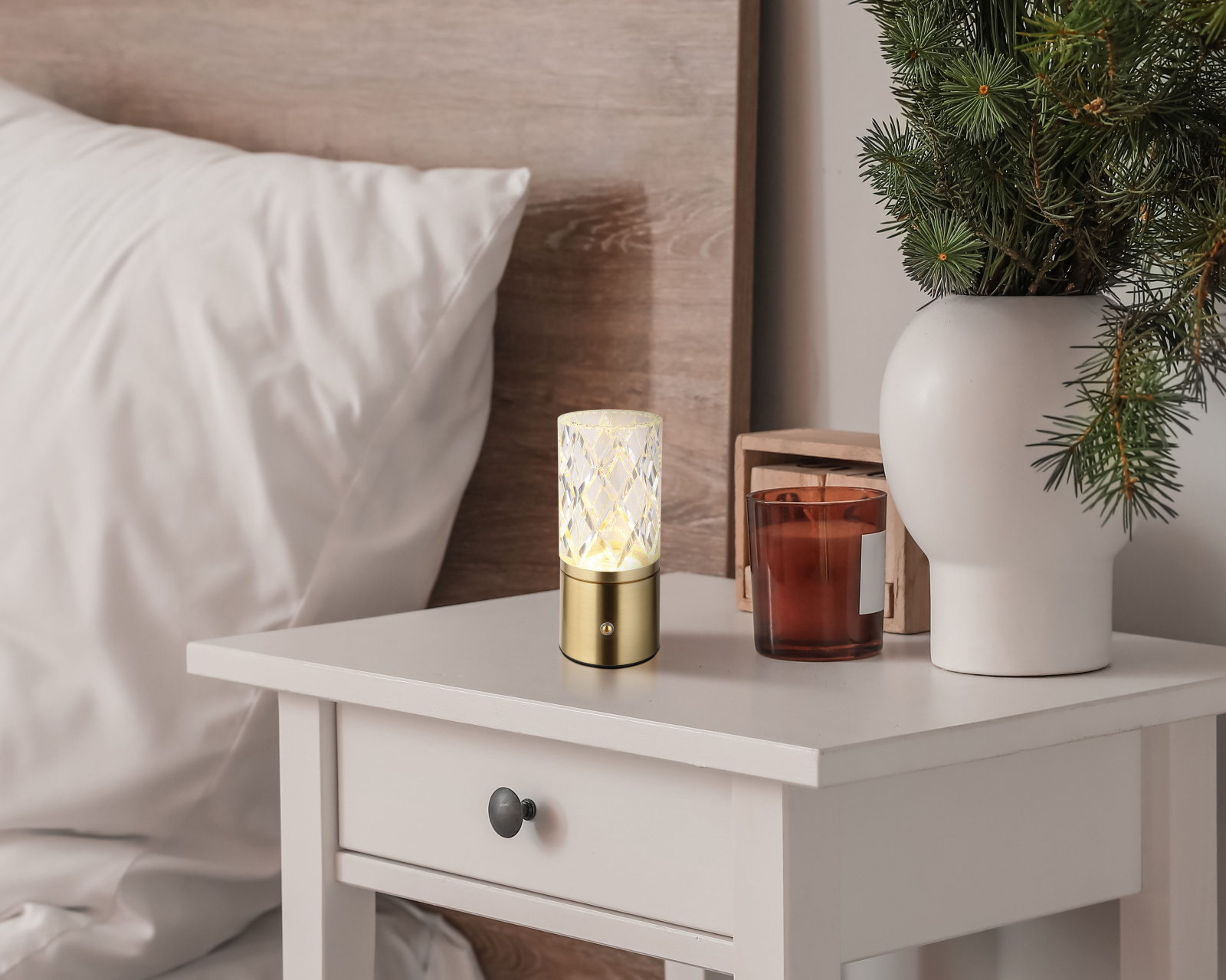 Globo Lighting Lunki lampa stołowa 1x2,5 W przezroczysta-mosiądz 21010M